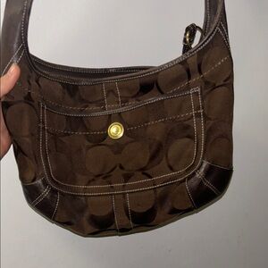 Coach Brown Patterned Shoulder Bag